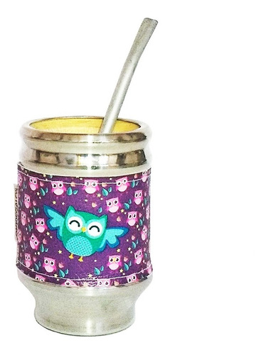 Imagen 2 de 3 de Combo Mate Aluminio Madera Yerbera Azucarera Latas Buhos