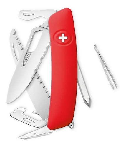 Navaja Suiza Sh06 Tr C/13 Funciones Multiusos Camping Swiza Color Rojo