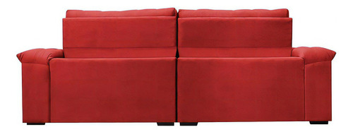 Sofá Retrátil Reclinável 2,15m Cama Inbox Big Home. Velusoft Cor Vermelho