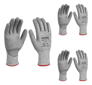 Guantes De Trabajo Anti Cortes Abrasiones Xl Caucho Pack X 3