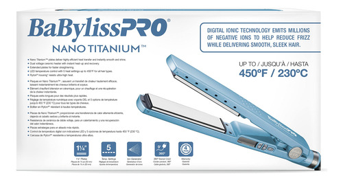 Plancha De Pelo Babylisspro Nano Titanium Ionic 1/4 Pulgadas