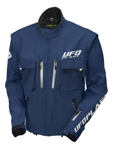 Campera Enduro Ufo Taiga C/ Protecciones Chaleco Desmontable Azul Liso L