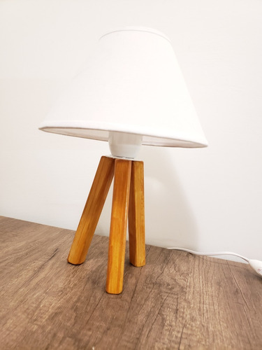 Velador Tripode Vintage Escandinavo Nordico Madera Cuadrada