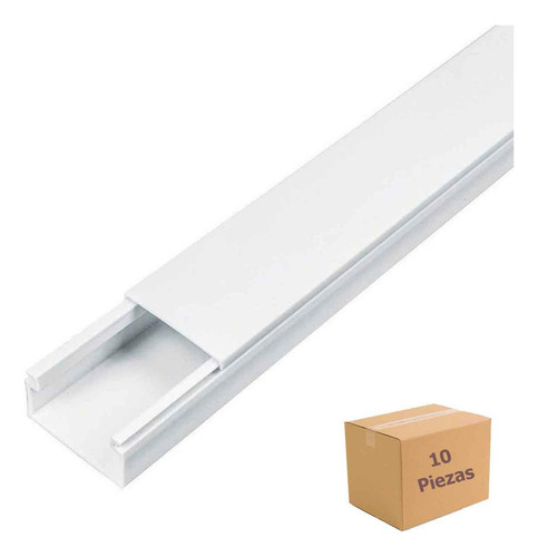 Canaleta 1 Via Antiflama 30x15x2000 Mm Adir 10 Piezas Color Blanco