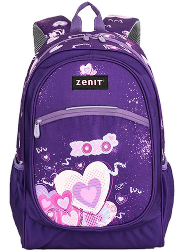 Mochila Escolar Astrid Estampada - Zenit Color Violeta oscuro