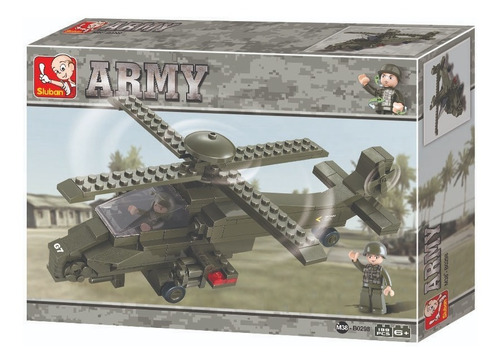 Imagem 4 de 4 de Blocos De Montar Helicoptero Militar 199 Pcs Sluban