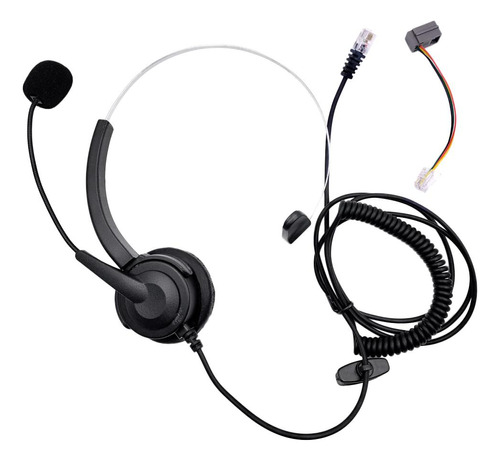 Auriculares De Centro De Llamadas Negro Un Negro Un