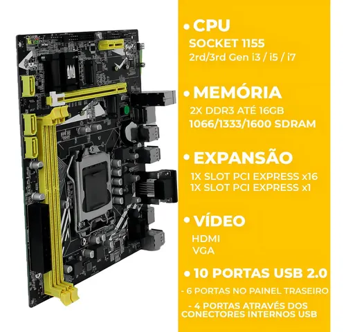Placa Mãe Revenger G-H61PRO Intel LGA1155 DDR3 16GB Micro-ATX