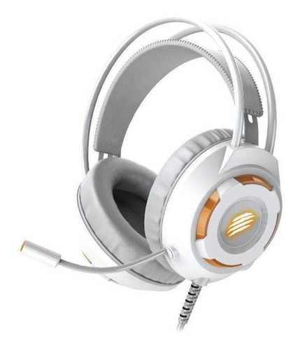 Fone De Ouvido Gamer Com Microfone Oex Headset Kaster Branco Cor da luz Laranja