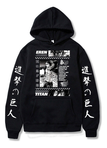 Sudadera Con Capucha Attack On Titan Eren Yeager Anime Jerse