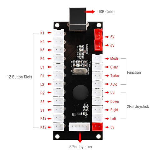 Easyget Zero Delay Arcade Game Codificador Usb Pc A Joystick