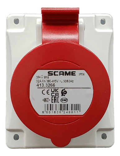 Base Empotrable Industrial Scame 3p+t 32a 6h Ip44