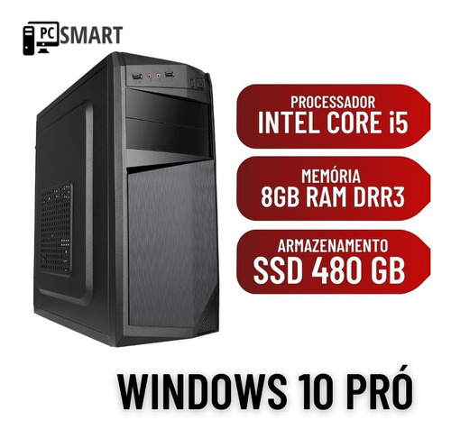 Computador Cpu Pc Desktop I5 8gb Ram 480gb De Ssd Win10 Pró