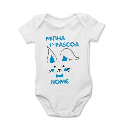 Body Infantil Menino Personalizado Nome Bebe Pascoa