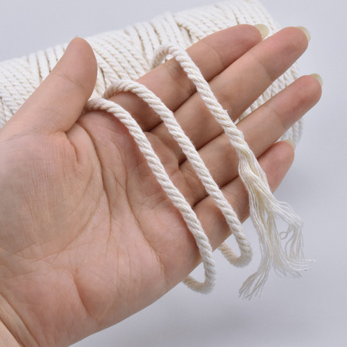 4mm X 100m Hilo De Algodón Natural Cuerda De Macramé