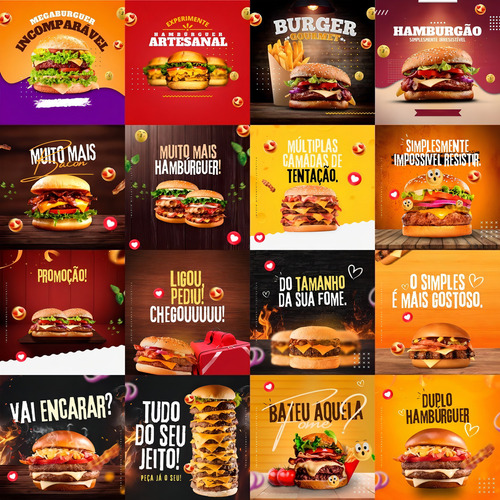 Templates Editáveis Canva Hamburgueria