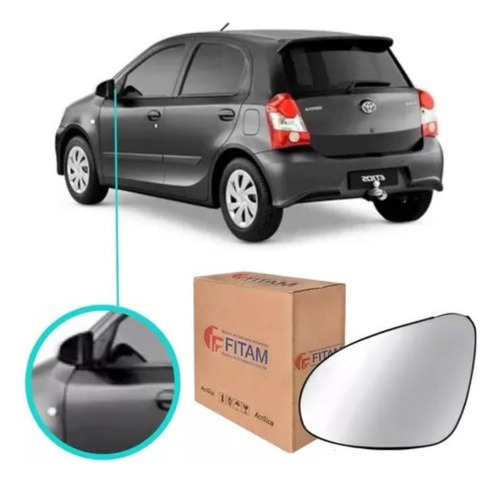 Lente Espelho Retrovisor Esquerdo Etios 2012 2013 A 2021