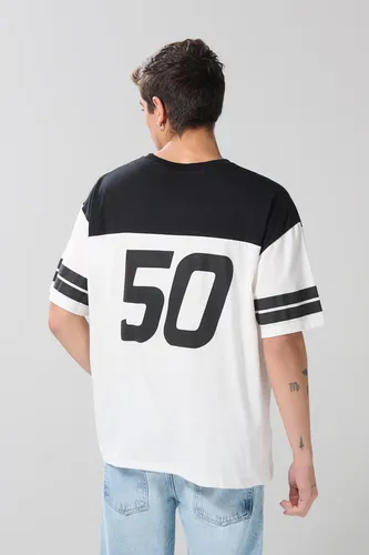 Camiseta Manga Corta Crema Clara Para Hombre 75 1/25 Koaj
