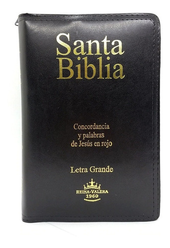 Imagen 1 de 1 de Biblia Reina Valera 1960 Con Cierre Y Letra Grande - Negro