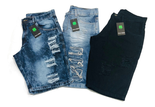 Imagem 2 de 2 de Kit 3 Bermudas Jeans Masculina Original