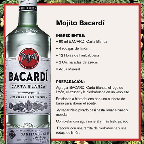 Imagen 5 de 6 de Ron Bacardí carta blanca 750mL