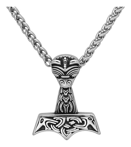 Hombres Thor Martillo Mjolnir Collar Raven Viking Regalo Par