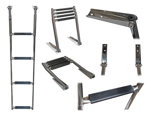 Escalera Náutica Plegable Inox 4 Esc S/planchada E06824
