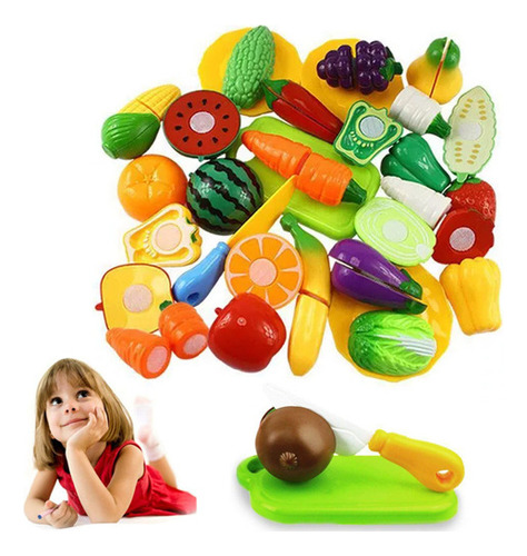 Juguete De Cocina Para Cortar Frutas Y Verduras Con Velcro,