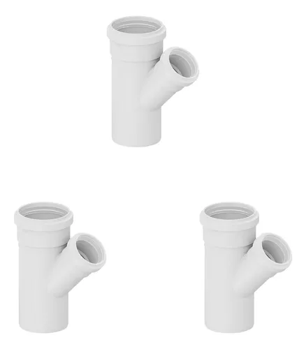 Junção Y 3 Polegadas Kit 3 Junção Redução Y 100x75mm Esgoto 4x3 Polegadas Branco ...