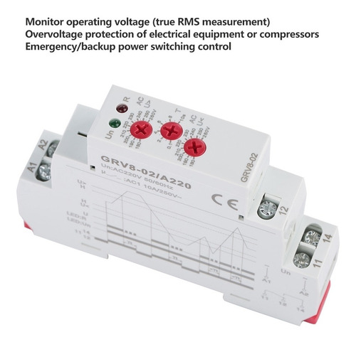 Relé De Monitoreo De Control De Voltaje Monofásico Grv8-02