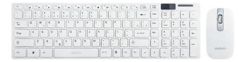 Kit De Teclado E Mouse Sem Fio S1000 Português Brasil Branco