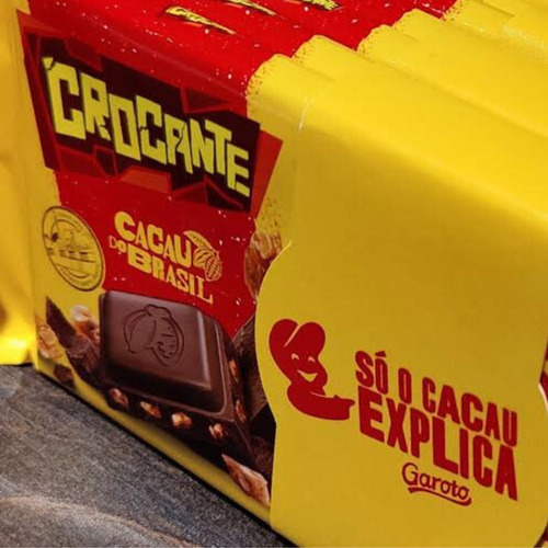 Chocolate Garoto Crocante Barra 80g Caixa Com 16 Unidades