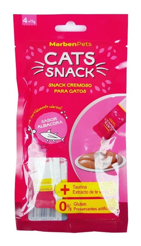 Cats Snack Tubito Cremoso Albacora 4x15g