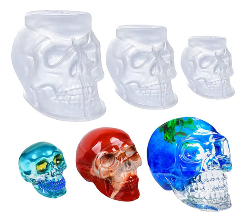 Molde De Silicona Para Velas Con Forma De Calavera 3 Piezas