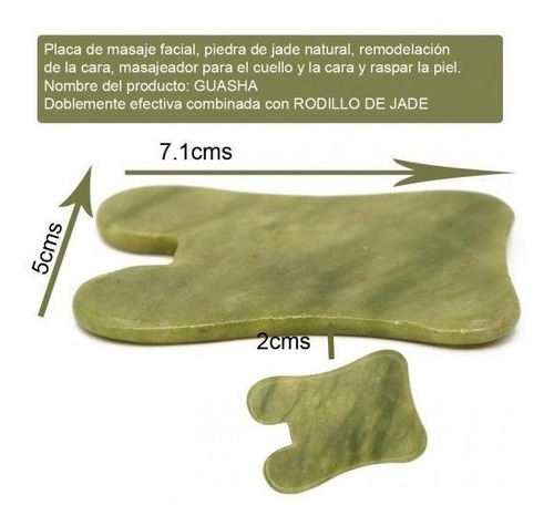 Imagen 2 de 6 de Piedra Guasha Jade Natural Para Masajes Faciales