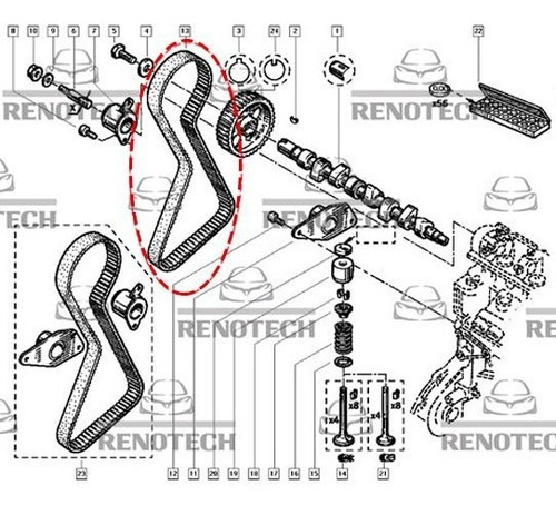 Imagem 3 de 3 de 7700857325 Correia Dentada - Scenic 99-01 2.0 8v F3r