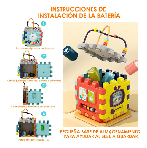 Cubo Didáctico Multifuncional 6 En 1 Juguetes Educativos