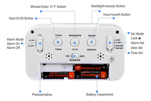Reloj Despertador Con Números,reloj Inteligente Digital Led