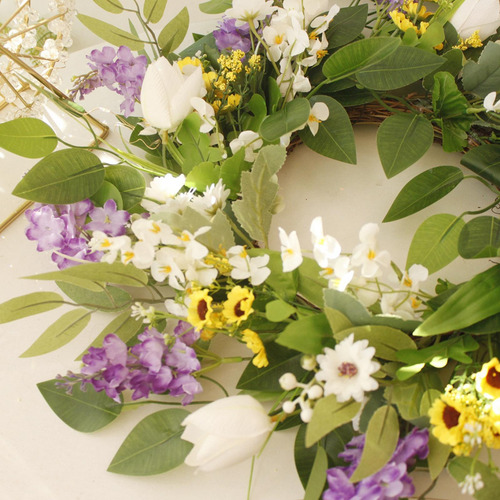 Corona De Flores Naturales Para Decoración De Hogar