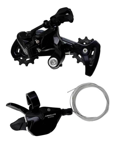 Kit Câmbio Traseiro + Alavanca Absolute Prime 12v 1x12v