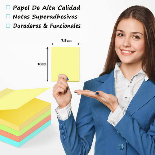 4 Uds 7.6x10 Cm Notas Adhesivas Para Oficina Escuelas
