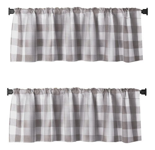 Conjunto De 2 Cortinas Jola's House Con Estampado A Cuadros
