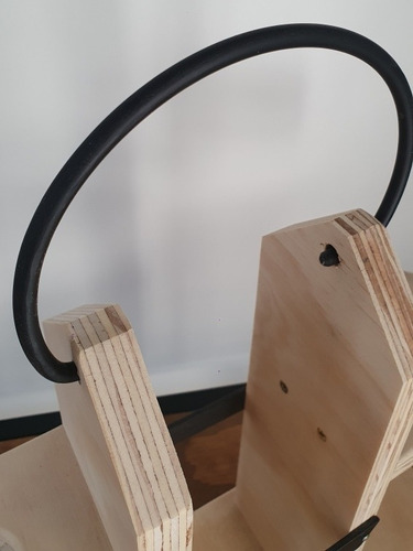 Imagen 6 de 10 de Porta Vino Y Copas En Madera Y Hierro