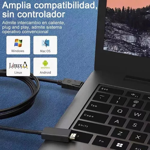 Cable Displayport Dp A Hdmi Hd 1080p 4k 1.8 Metros