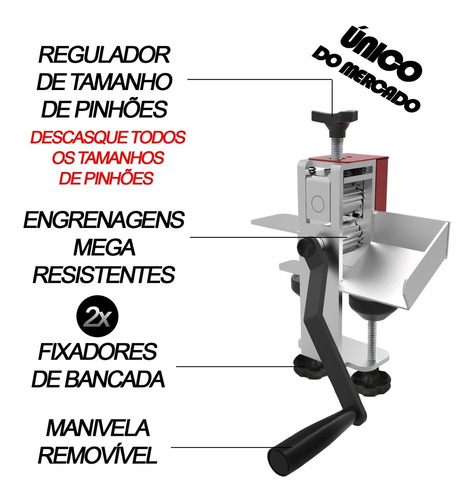 Imagem 2 de 5 de Descascador De Pinhão Manual Máquina Original Paçoca Prático