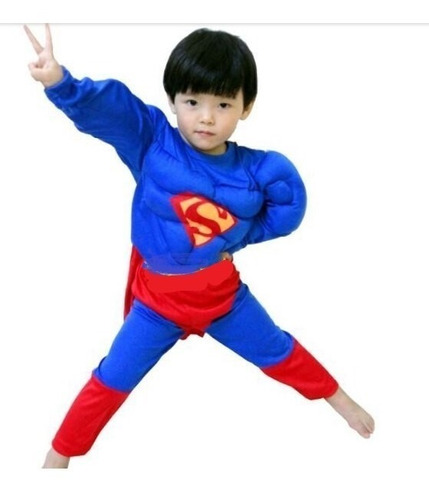 Disfraz De Superman Con Músculos ! Talles De 3 A 6 Años.