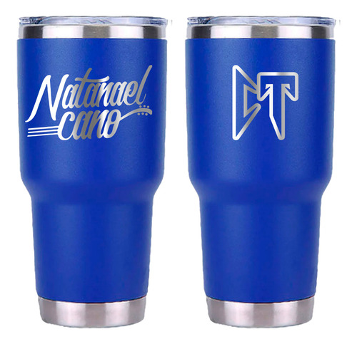 Natanael Cano Corridos Ct Termo 30 Vaso Térmico Láser Azul