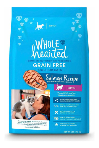 Wholehearted Alimento Natural Para Gatito En Salmón 2.2 Kg