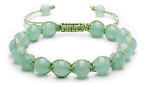 Pulsera De Piedra De Cristal Jade Verde  Pulsera De Aba...