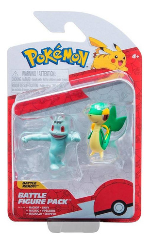 Machop + Snivy Pokemon Jazwares- Battle Figure